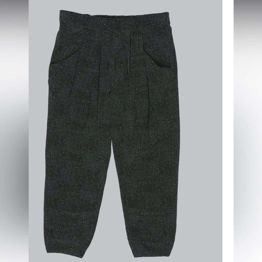 Eileen Fisher Thumbprint Silk Crepe de Chine Pant Size XS